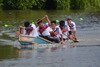  Boys power their pram in Yakang Canal in a canal boat race, part of Idul Fitri celebrations in Narathiwat. [Rapee Mama/Khabar] 