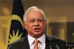 Malaysian Prime Minister Najib Razak speaks on live television in Kuala Lumpur on September 15th, 2011. Razak's speech to the UN General Assembly a year earlier called for members and leaders of the world’s major faiths to censure and reject their own extremists and jointly support a “movement of moderates.