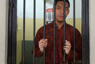 A South Jakarta court on Thursday (January 23rd) sentenced Separiano (pictured) for his role in the Burma embassy bomb plot. [Adek Berry/AFP]